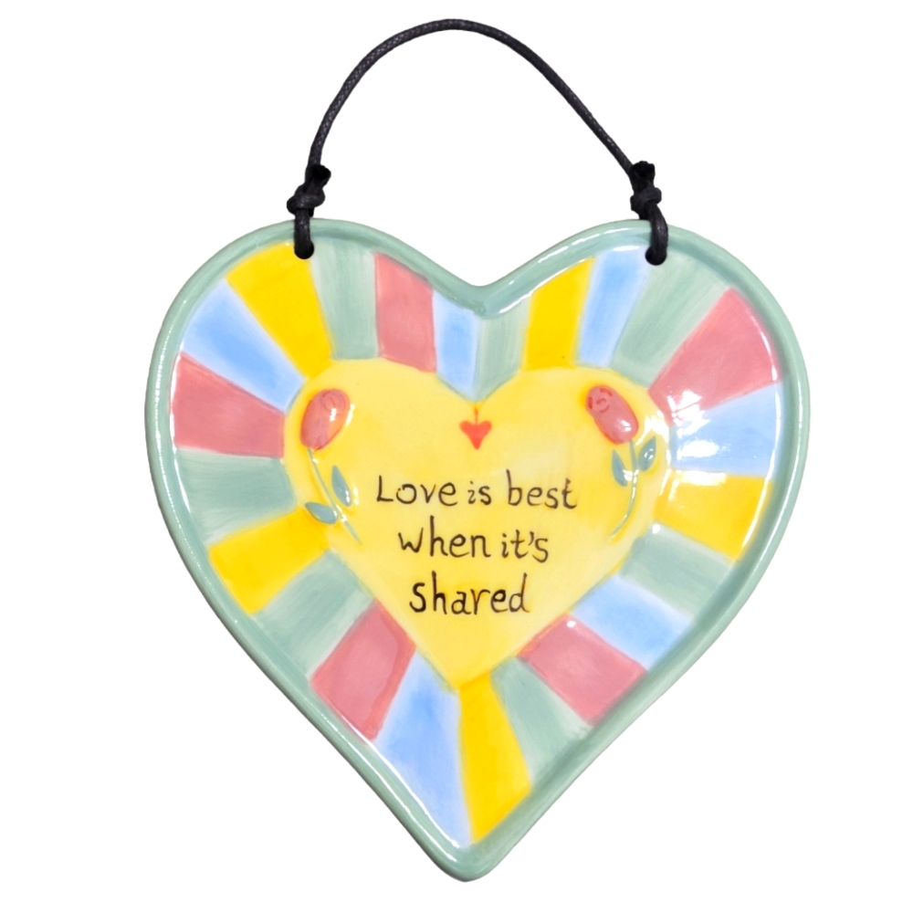 Heart shaped hanging plaque